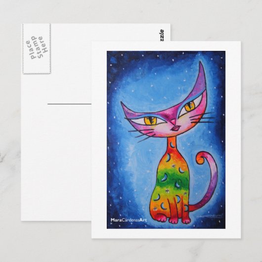 Moon Cat Briefkaart (Voorkant / Achterkant)