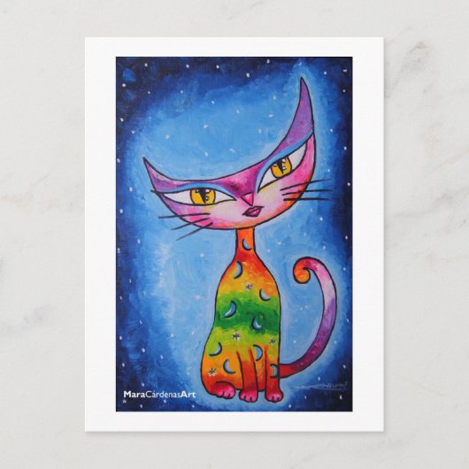 Moon Cat Briefkaart (Voorkant)