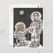 'Moon Cat' Briefkaart (Voorkant / Achterkant)