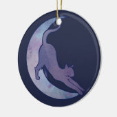 Moon Cat Design Stretting Cats MoonChild Art Keramisch Ornament (Links)