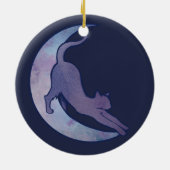 Moon Cat Design Stretting Cats MoonChild Art Keramisch Ornament (Achterkant)
