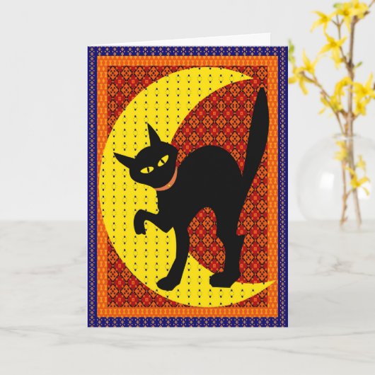 Moon cat kaart (Gele Bloem)