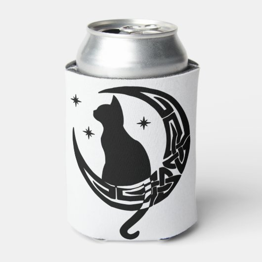 Moon Cat | Keltische maan Blikjeskoeler (Blikje Voorkant)