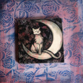 Moon Cat Moonchild flower cats Stenen Onderzetter