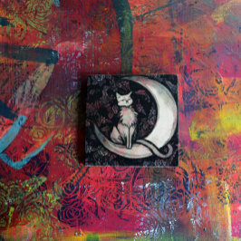 Moon Cat Moonchild flower cats Stenen Onderzetter