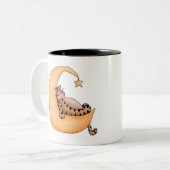 Moon Cat Nap Tweekleurige Koffiemok (Voorkant links)