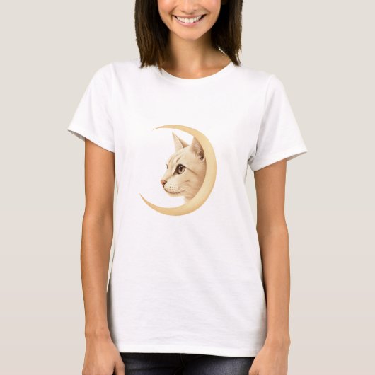 Moon Cat T-shirt – Cosmic Kat Design (Voorkant)