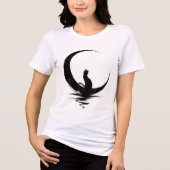 Moon Cat T-Shirt – Witchy Celestial Black Cat Grap (Voorkant)