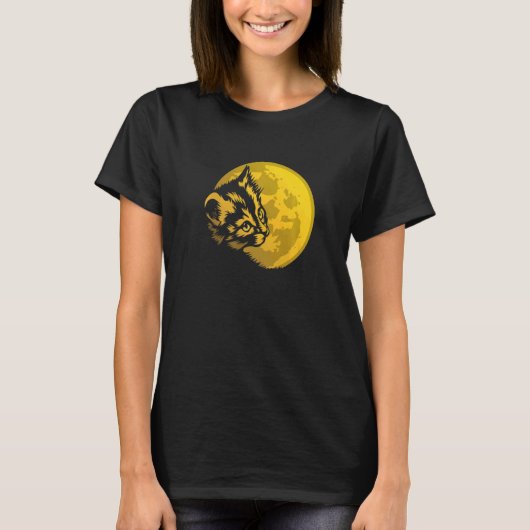 Moon Cat Tabby Cat T-shirt (Voorkant)