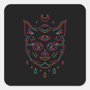 Moon Cat Vierkante Sticker