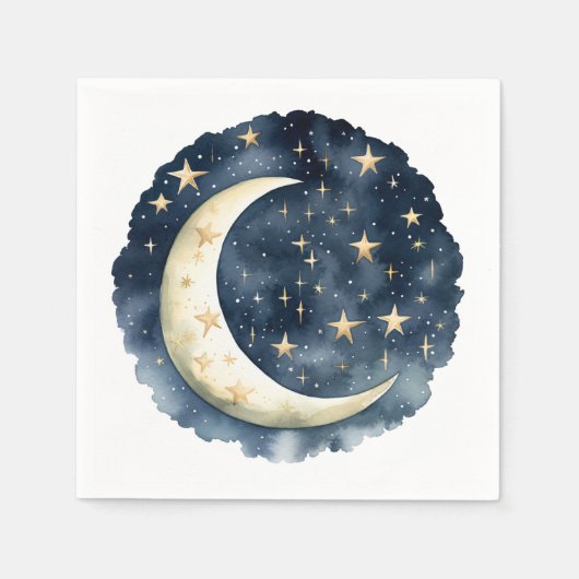 Moon Celestial Baby shower Stars Space Servet (Voorkant)