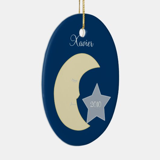 MOON Celestial Persoonlijk kerstversieel Keramisch Ornament (Rechts)