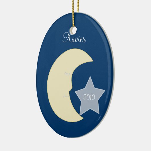 MOON Celestial Persoonlijk kerstversieel Keramisch Ornament (Links)