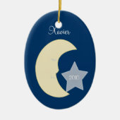 MOON Celestial Persoonlijk kerstversieel Keramisch Ornament (Voorkant)
