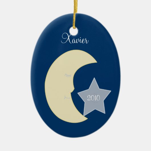 MOON Celestial Persoonlijk kerstversieel Keramisch Ornament (Voorkant)
