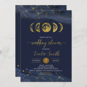 Moon Celestial Wedding Shower Kaart (Voorkant / Achterkant)