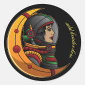 Moon Challenge Round Sticker (Voorkant)