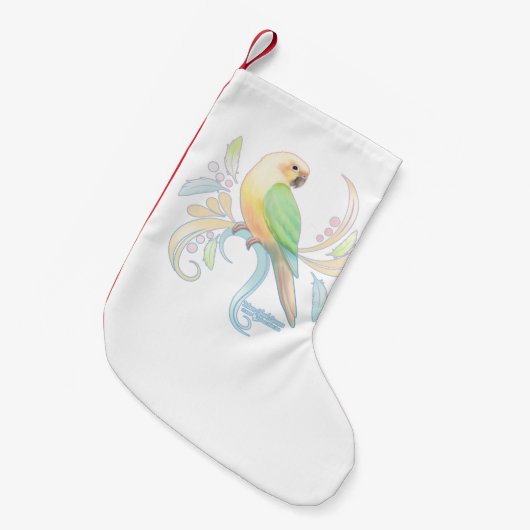 Moon Cheek Conure Kleine Kerstsok (Voorkant (Hangend))