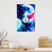 Moon Child Anime Fantasy Art Poster (Keuken)