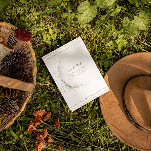 Moon Child | Baby shower van Boho Hippie Bedankkaart