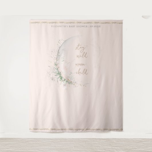 Moon Child | Baby shower van Boho Hippie Wandkleed (Voorkant)