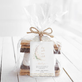 Moon Child | Boho Hippie Baby shower Bedankt Cadeaulabel