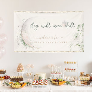 Moon Child Boho Hippie Baby shower Welkom Spandoek