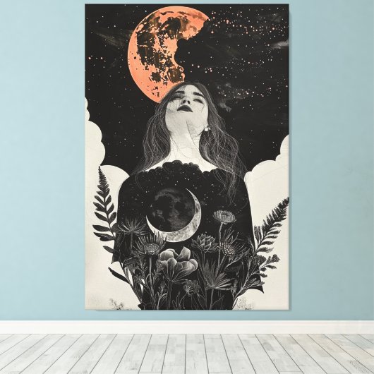 Moon Child Canvas Afdruk (Insitu (Houten vloer))