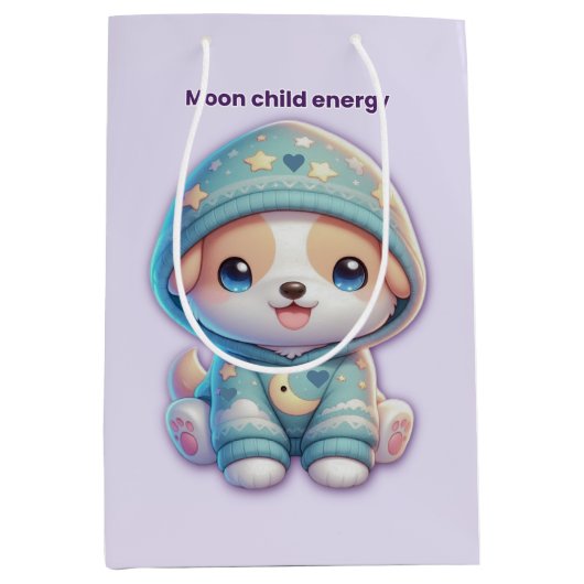Moon Child Energy Dog Gift Bag Medium Cadeauzakje (Voorkant)