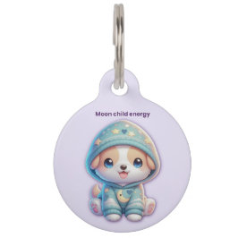 Moon Child Energy Pet Tag ID Huisdierpenning