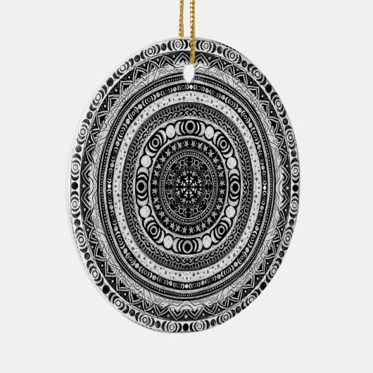 Moon Child Mandala Triple Moon Witch Keramisch Ornament (Rechts)