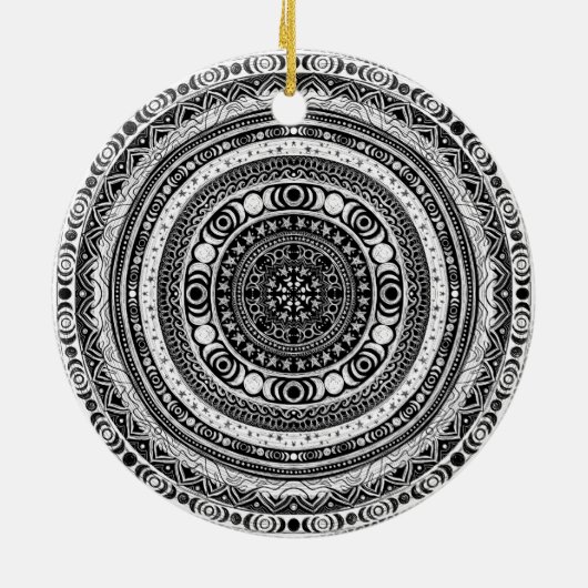 Moon Child Mandala Triple Moon Witch Keramisch Ornament (Achterkant)