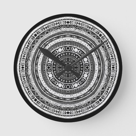 Moon Child Mandala Triple Moon Witch Ronde Klok (Voorkant)