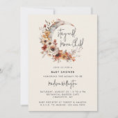 Moon Child Neutral Boho Florals Baby shower Kaart (Voorkant)