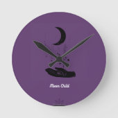 Moon Child Round Wall Clock Ronde Klok (Voorkant)