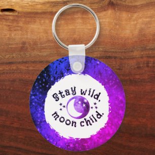 Moon Child Stay Wild Stars Monogram Fun Sleutelhan Sleutelhanger