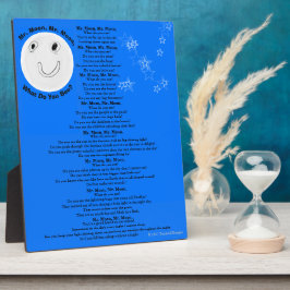 Moon Children's Poem Blue White Stars Fotoplaat