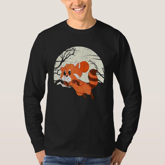Moon China Wildlife Forest Dier Chinese Rode Pand T-shirt (Voorkant)