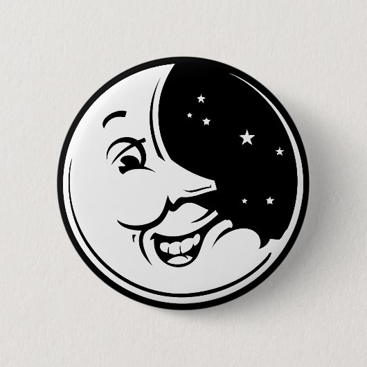 Moon Chuckle Ronde Button 5,7 Cm (Voorkant)