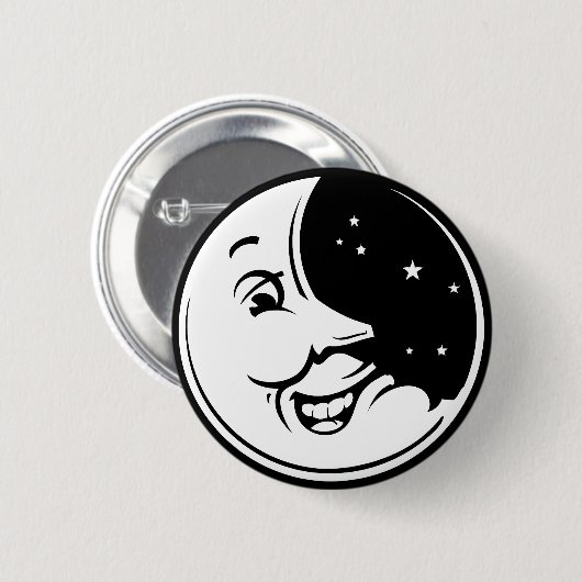 Moon Chuckle Ronde Button 5,7 Cm (Voorkant /achterkant)