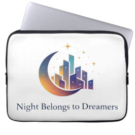 Moon City Dream Illustration Laptop Sleeve