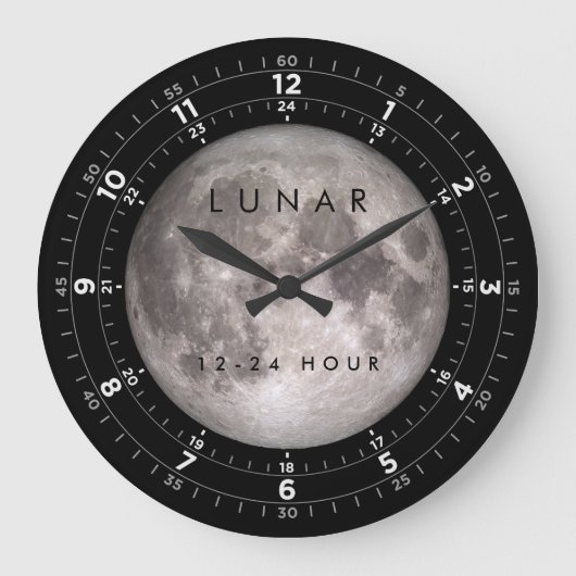 Moon Clock 24 uur Grote Klok (Voorkant)