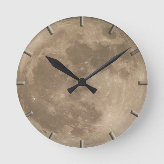 Moon Clock Full Moon Wall Clocks Ronde Klok (Voorkant)