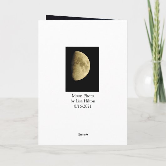 Moon Close Up Foto, kijkend naar dezelfde maan Kaart (Achterkant)