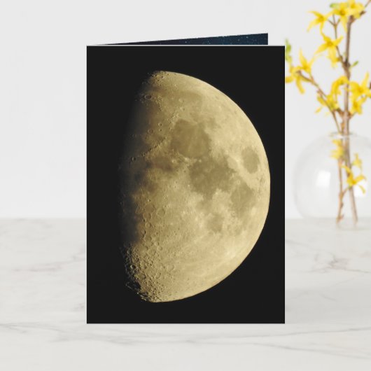 Moon Close Up Foto, kijkend naar dezelfde maan Kaart (Gele Bloem)