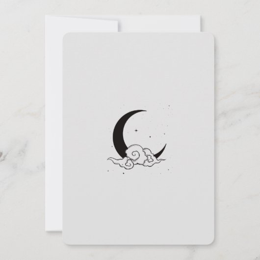 Moon Cloud bruiloft uitnodiging (Achterkant)