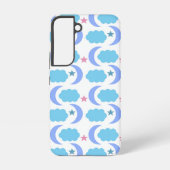 Moon Cloud Stars Blue Purple Pink Samsung Galaxy Hoesje (Achterkant)