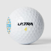 Moon Cloud Stars Faux Gold Glitter Personaliseren Golfballen (Logo)