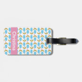 Moon Cloud Stars Faux Gold Glittern Personaliseren Bagagelabel (Achterkant horizontaal)