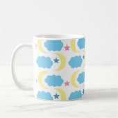 Moon Cloud Stars Patroon Geel Blauw Koffiemok (Links)